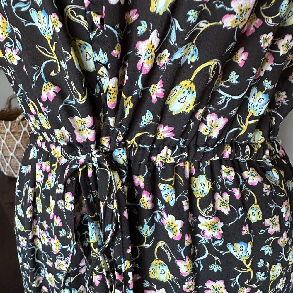 Who What Wear Floral Maxi Dress Scandi Boho Prairie Ruffles Sleeveless Tie Waist - Picture 6 of 12